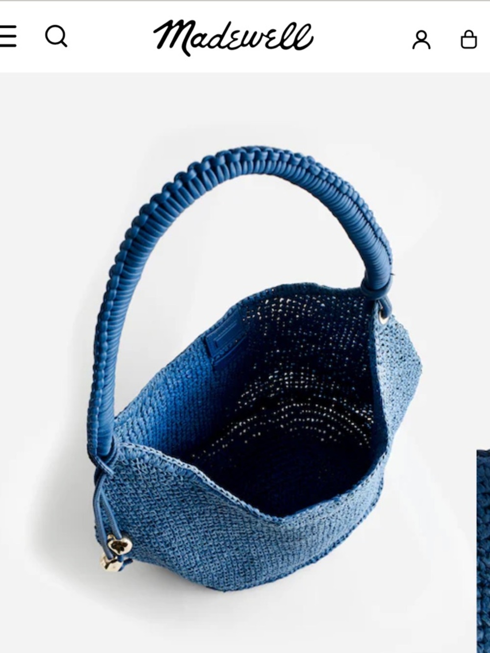 Madewell Blue Woven Shoulder Bag - Picture 2 of 8